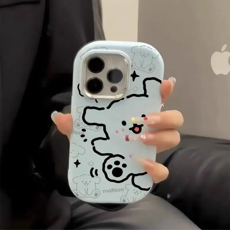 Instagram Cute Dog Suitable Silicone Phone Case for IPhone16 15 14 13 11 12 Pro Max X  Plus Funda Soft Shockproof Back Cover