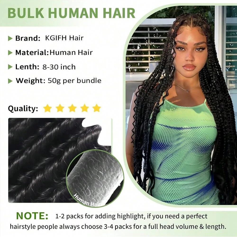 Echthaar zum Flechten, Deep Wa – Water Wave Bulk Human Hair For Braiding Bewertung und Preis