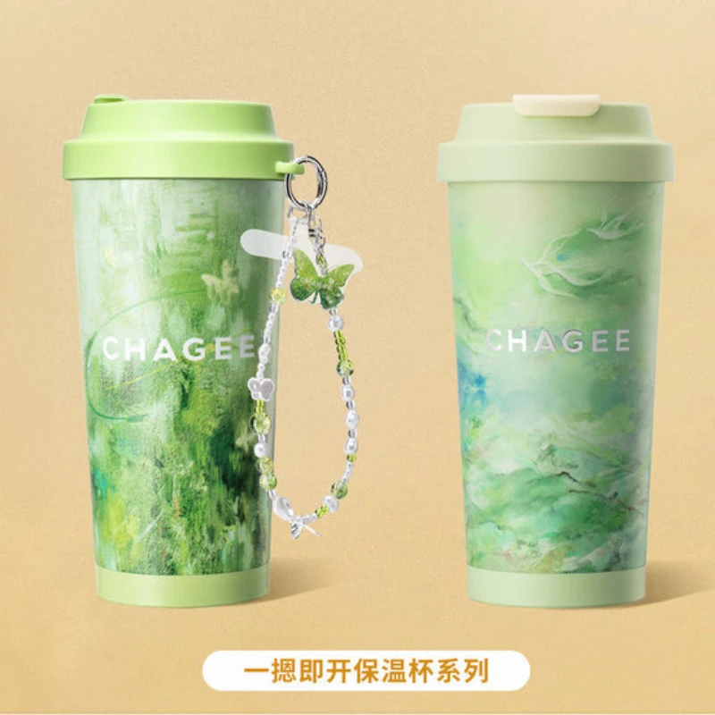 New CHAGEE Insulated Coffee Cup One Press Open Portable Leakproof Thermal Water Bottle For Travel Car Office Daily Use