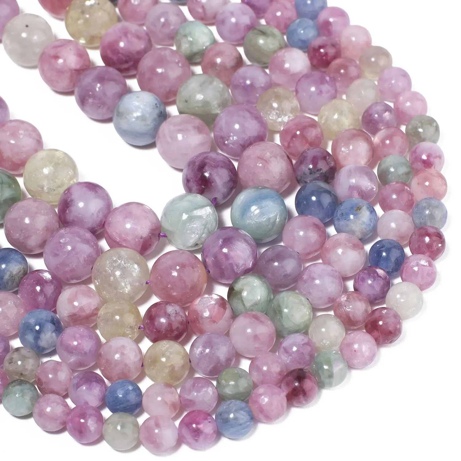 AAAA Natürliche Bunte Mica-Edelsteinperlen 6 8 10mm Runde Lose Abstandsperlen für Schmuckherstellung DIY Armband Zubehör – Detail 4