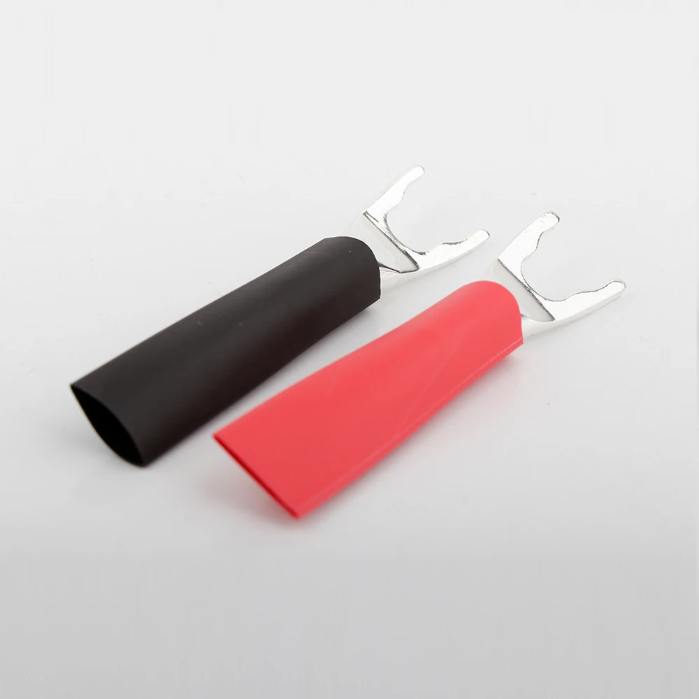 SY1504(R) HI END ทองแดง Y Spade ตัวเชื่อมต่อสกรูสองตัวล็อคปลั๊กบัดกรีโรเดียมส้อมของหวานกับท่อลำโพง