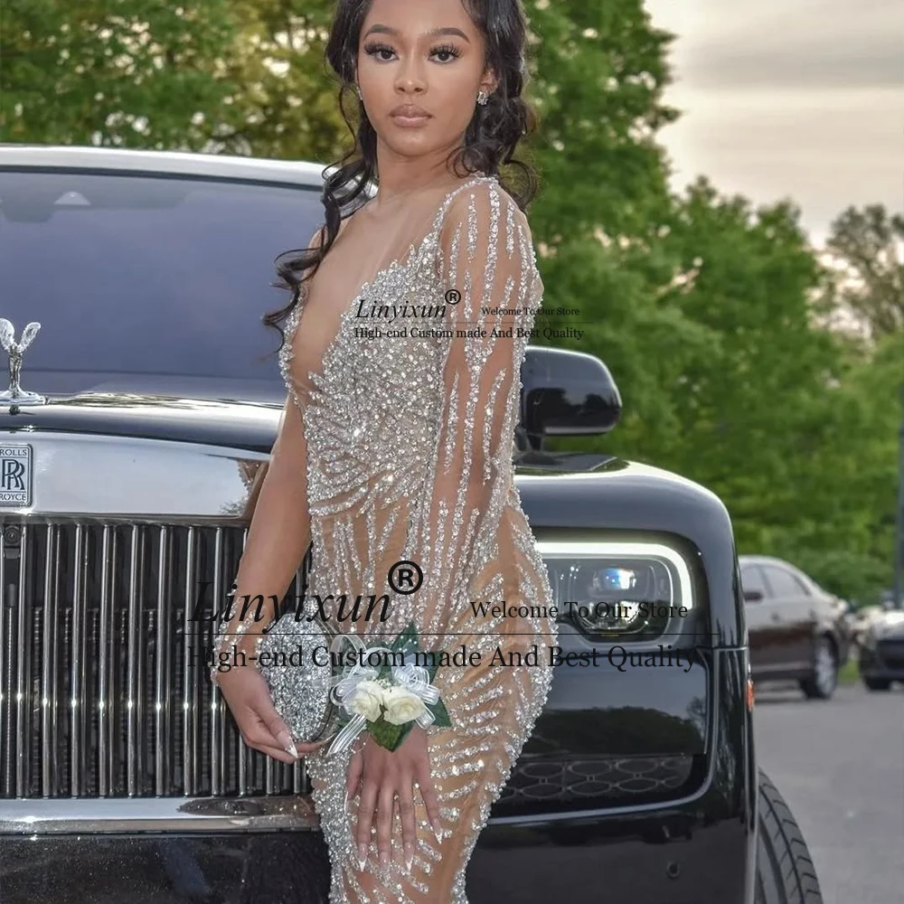 

Sparkling Sequin Prom Dresses 2025 Slim Fit Mermaid Wedding Banquet Party Gowns Customized vestidos de cerimônia Woman's Dress