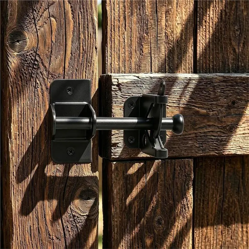 M11K-Self Locking Gate Latch For Wooden Fence, Heavy Duty Automatic Gravity Fence Latch For Wood Metal Gate, 2 Pcs