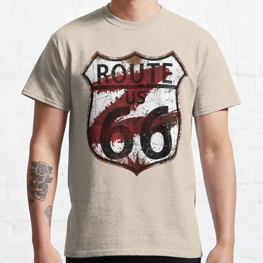 

0327 Ride The Route 66 US Mother Road travel Gift t shirt main street of america Highway Graphic clothes All size Tops
