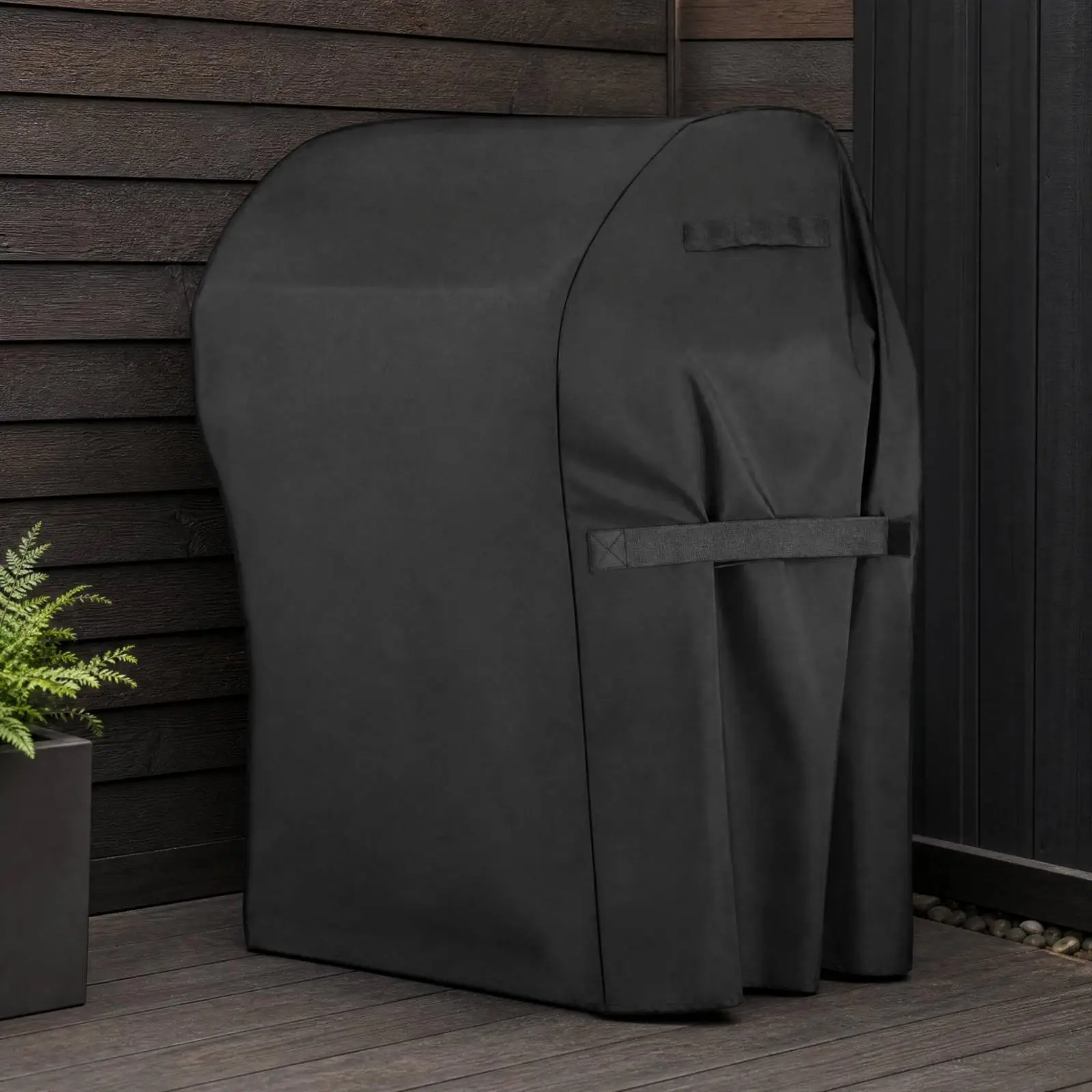 Weatherproof Barbecue Grill Cover for Outdoor Cooking Station Dust Proof Rain Shield with Adjustable Strap
