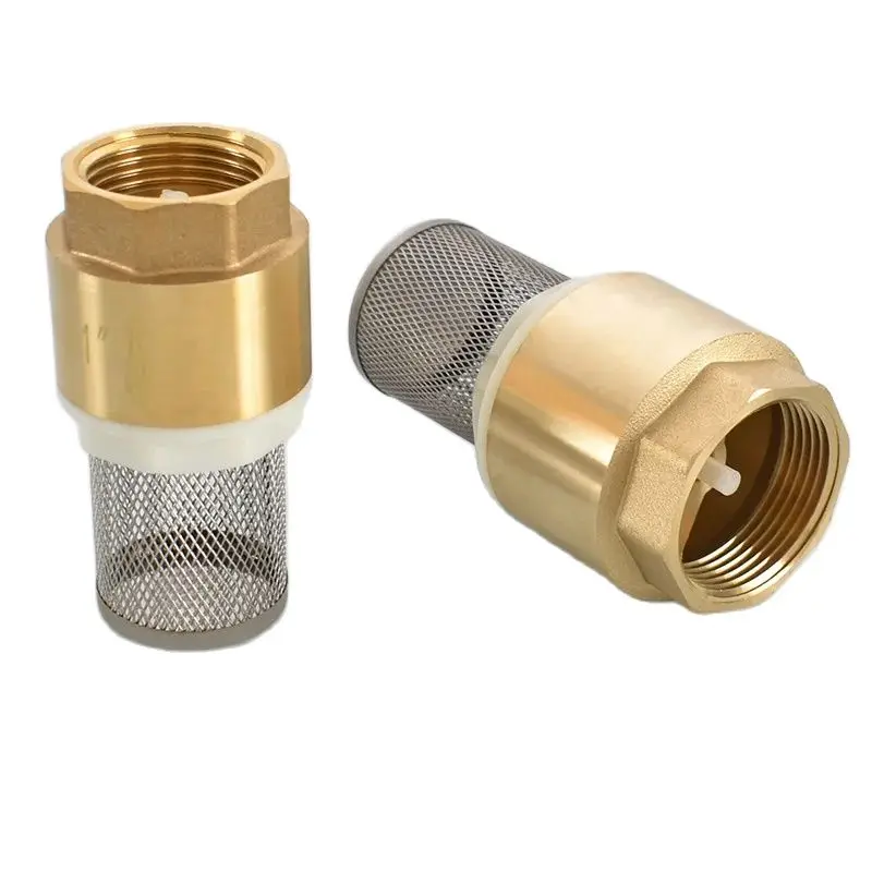 Brass DN25 Foot Valve BSP Internal Thread Bottom Valve Copper Water Pump Inlet Pipe With Filter Screen Vertical Check Valves