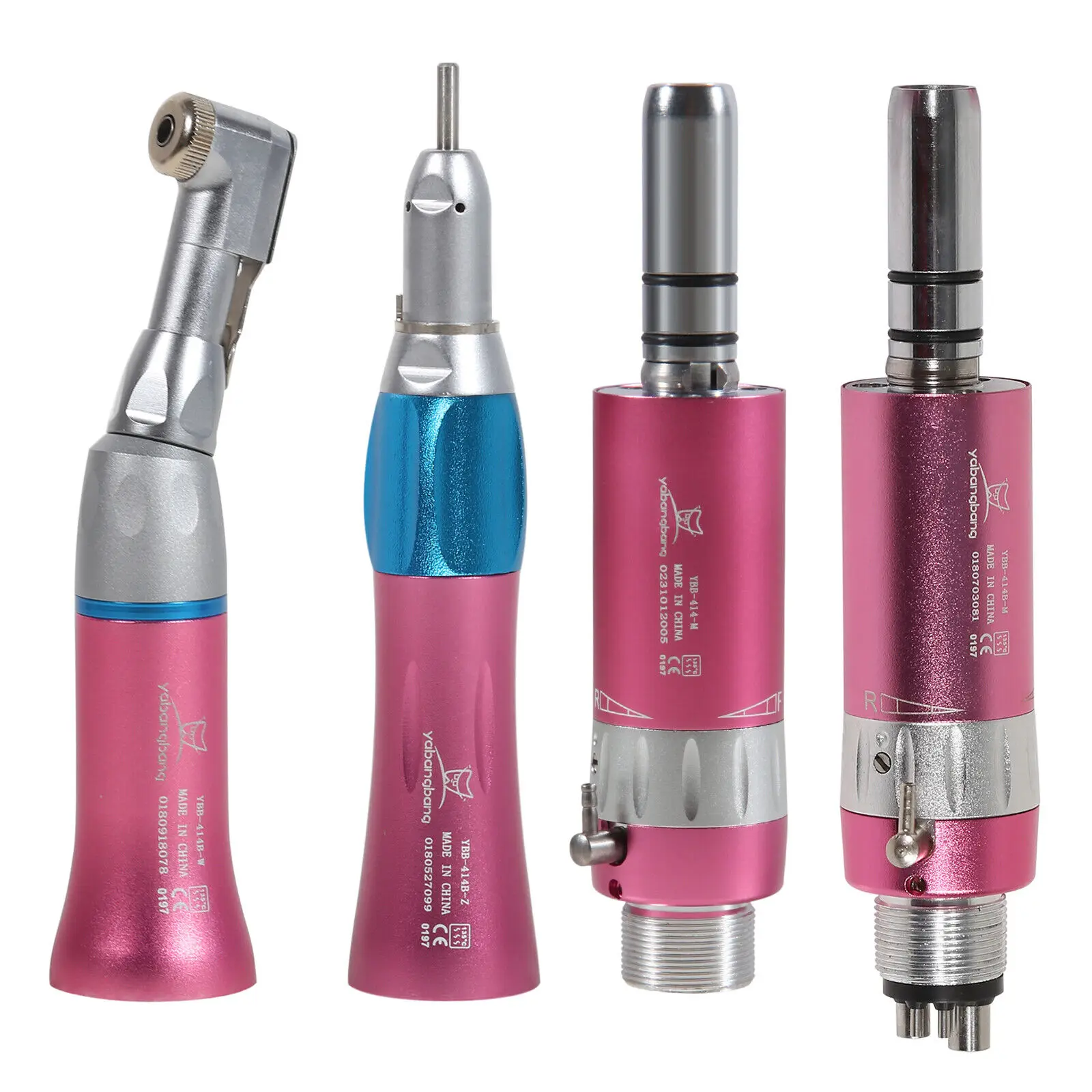 NSK Style Dental Slow Low Speed Straight Contra Angle Handpiece Air Motor 2Hole/4Hole Pink Color