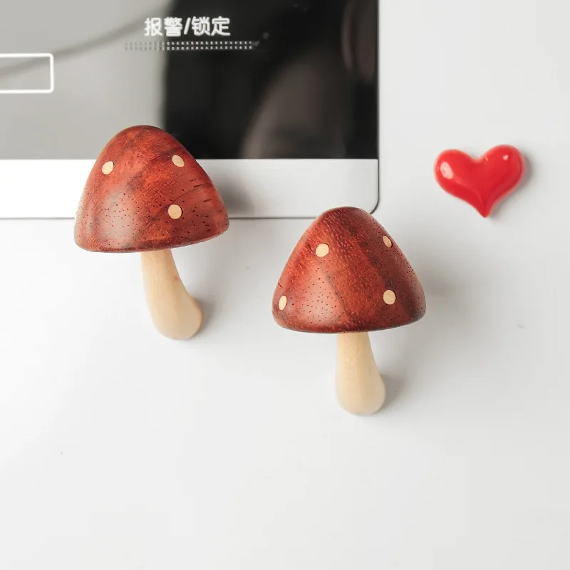 Wooden Mushroom cloud Fridge Magnet Refrigerator Magnetic Sticker 3D Cute  Message Board Reminder Home Decoration Kitchen