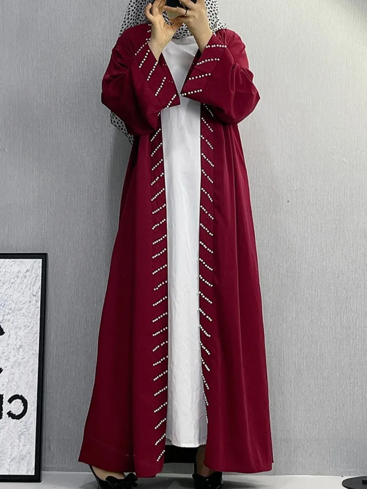 Imagem -03 - One Preço Ramadan Abaya para Mulheres Eid Mubarak Kimono Aberto Dubai Turquia Islã Kaftan Roupas de Vestido Muçulmano Abayas Caftan Robe