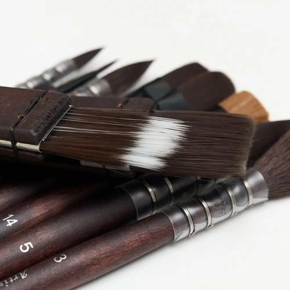 

10Pcs Nylon Hair Brushes Painting Brush Set Wooden Handle Premium Paint Brush Pen Set Animal Hair Art Supplies Artist