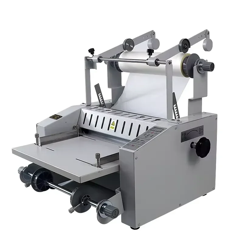 2026 V370FS Steel Roller Laminator - Hot/Cold Modes with Anti-Curl System for Coated Papers
