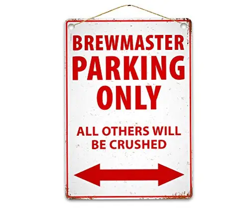 

Funny Brewmaster Parking Only Wall Poster Tin Sign Vintage BBQ Restaurant Dinner Room Cafe Shop Decor