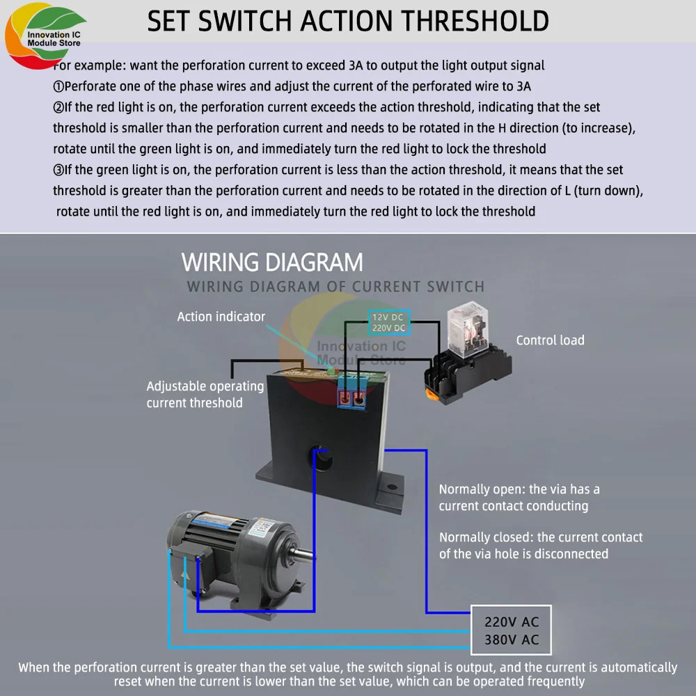 M3050/M3056 Current Detection Switch Homing Switch Relay 0.2-30A Current Detection Switch Multi-function Induction Relay Switch