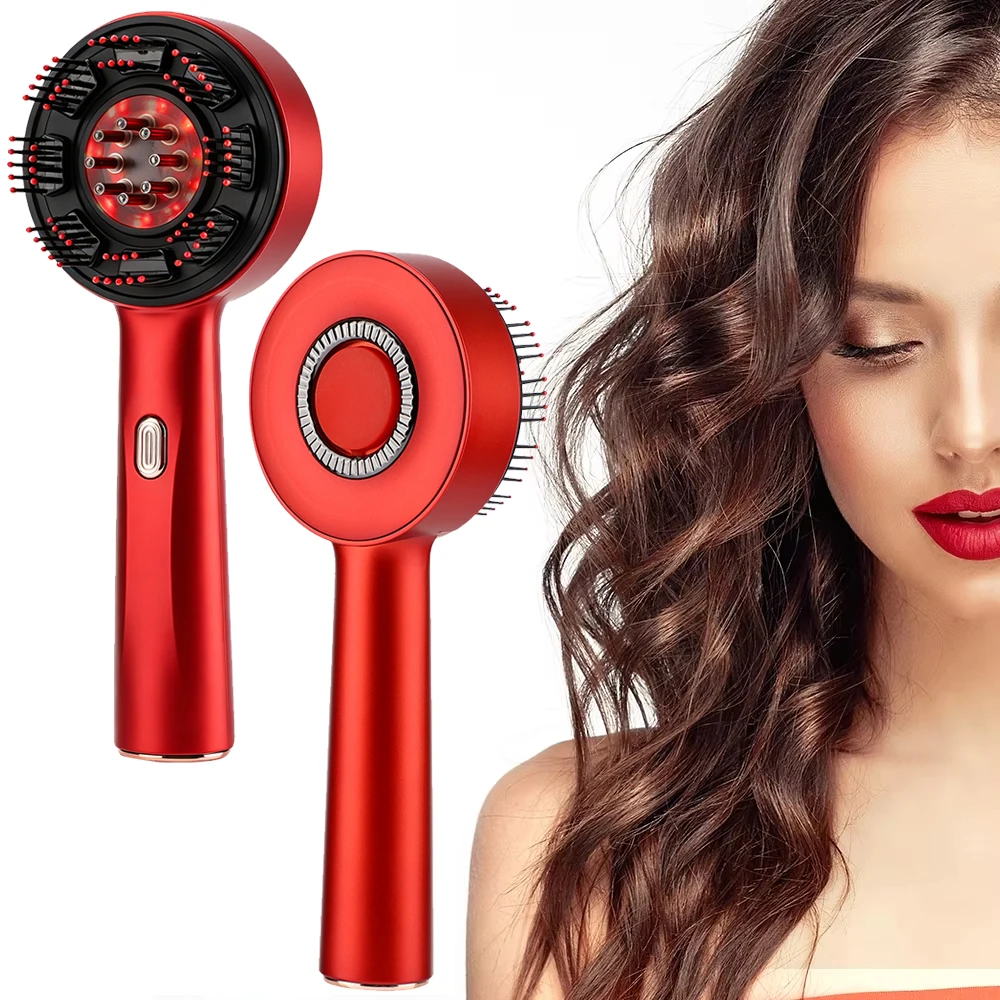 Electric Hair Growth Scalp Massage Comb 660nm Red Light Therapy Scalp Head Massager Brush Anti Hair Loss Essence Oil Applicator