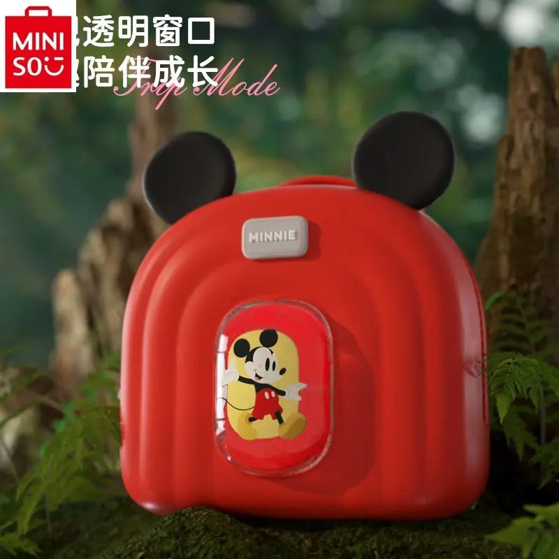 Miniso Dish Kindergarten School Bag, Mickey dos desenhos animados, meninos e meninas mini meninas saída, mochila de armazenamento de grande capacidade, mochila infantil