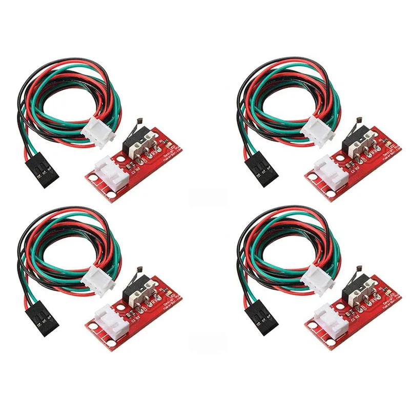 4Pcs 3D Printer Endstop Mechanical Control Panel Parts Limit Switch RAMPS 1.4 With 3-Pin 70Cm Connecting Cable