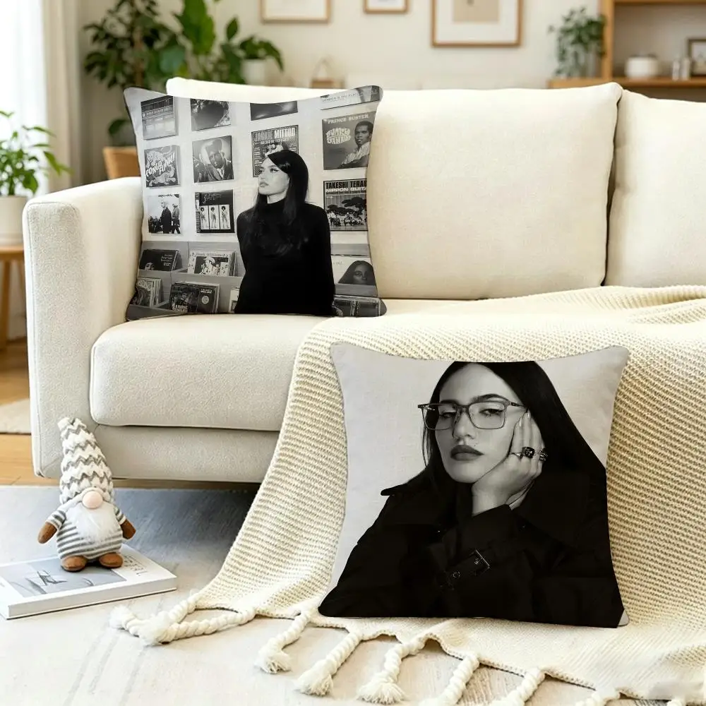Celebrity Singer S-Sienna Sp Cushion Cover Anti-dustmite Pillowcase Invisible zipper silky short plush Sofa cushion cover