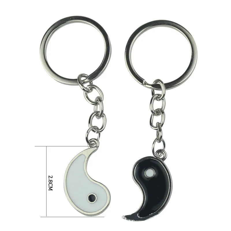 Paare passender Schlüsselanhänger Zubehör Geschenkartikel Yin Yang Charms Kette Großhandel gepaart Bff Schmuckhalter 2023 – Detail 3