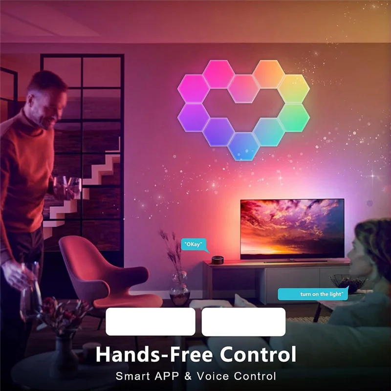 

AA81-RGB Smart Light Board Smart Light Board Indoor Atmosphere Wall Lamp Night Light For Game Room(A)
