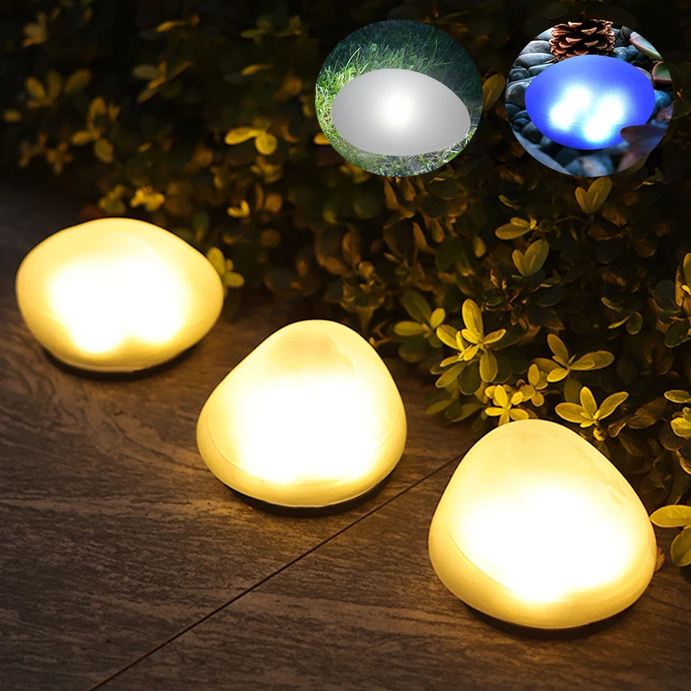 

Солнечный светодиодный светильник для сада в виде камня, полувстраиваемый, для дорожек, декора двора, освещения сада