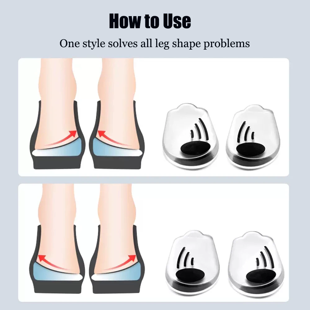 Magnetische orthopädische Silikon-Einlegesohlen für Schuhe, Männer und Frauen, Plantarfasziitis-Entlastung, O/X-Beine, Knie, Varus-Korrektur, Füße, Fersenpolster – Detail 13