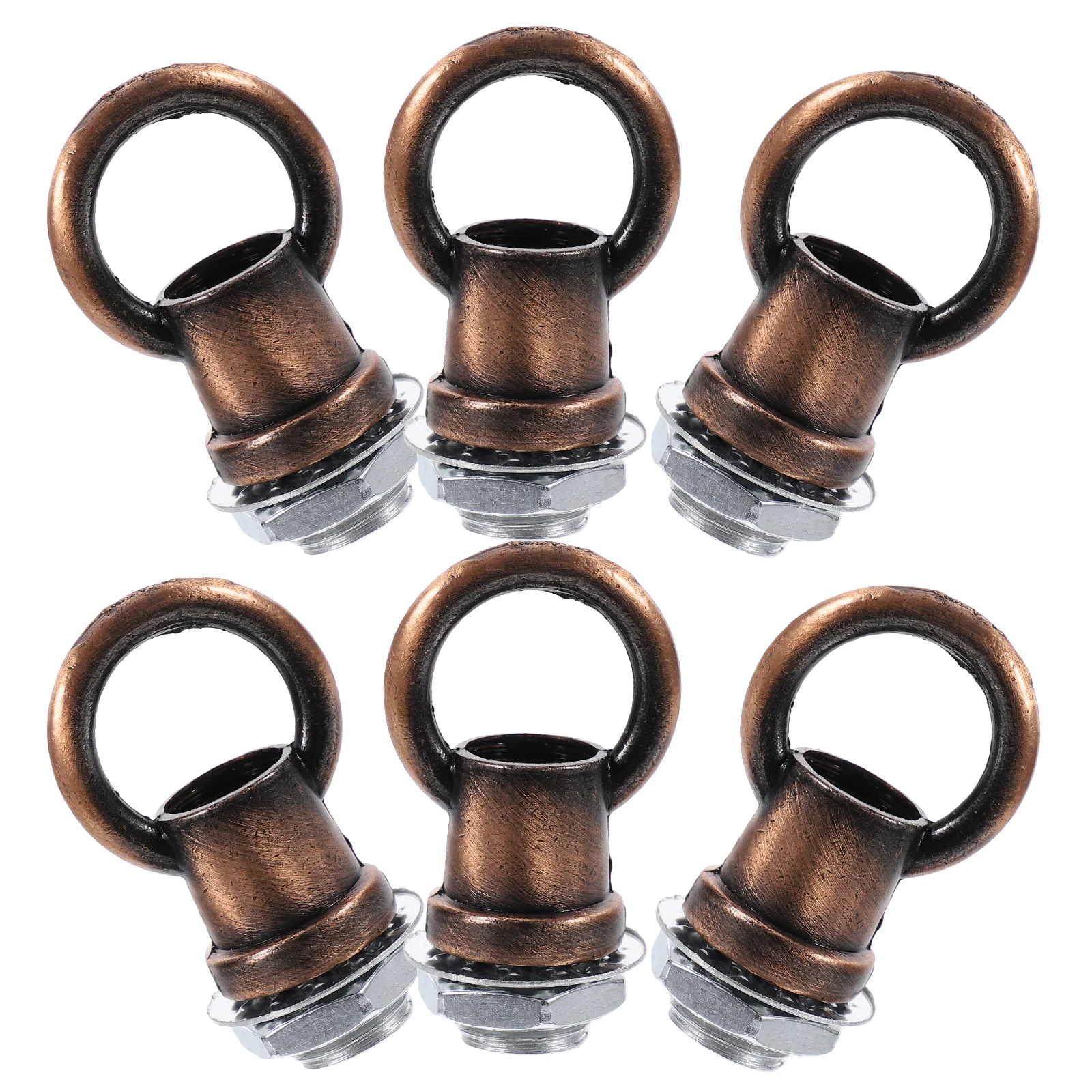 6 Pcs Lighting Accessories Ceiling Hooks Chandelier Parts Rings Eye Nut for Hanging Lamp Iron Fixture