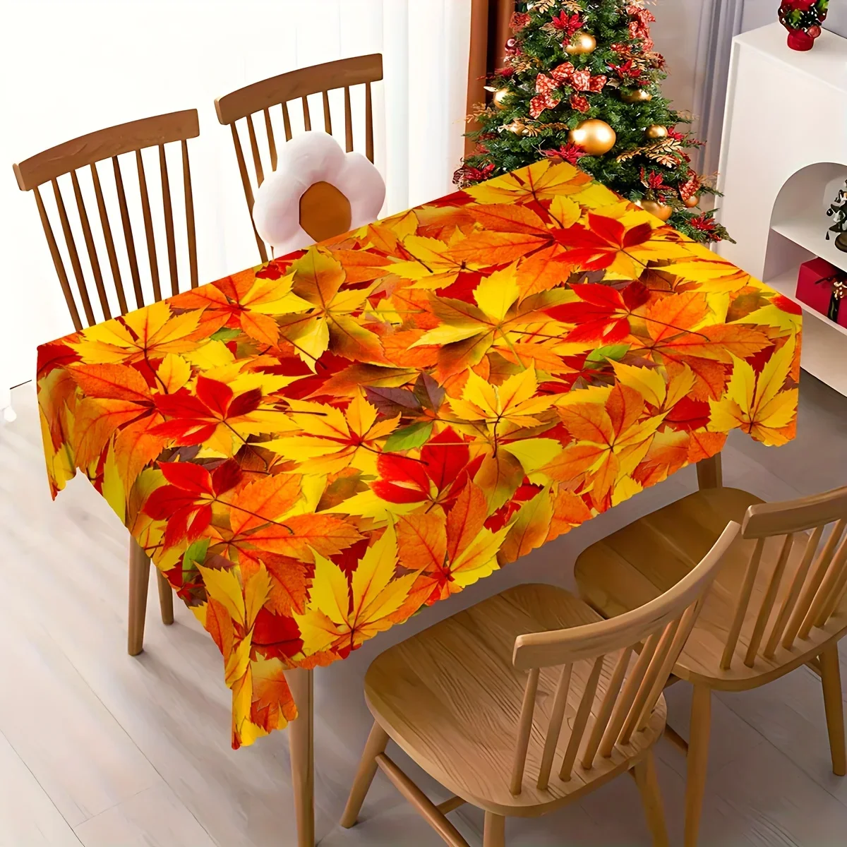 One autumn maple leaf pattern printed tablecloth, in round and rectangular shapes, yzb
