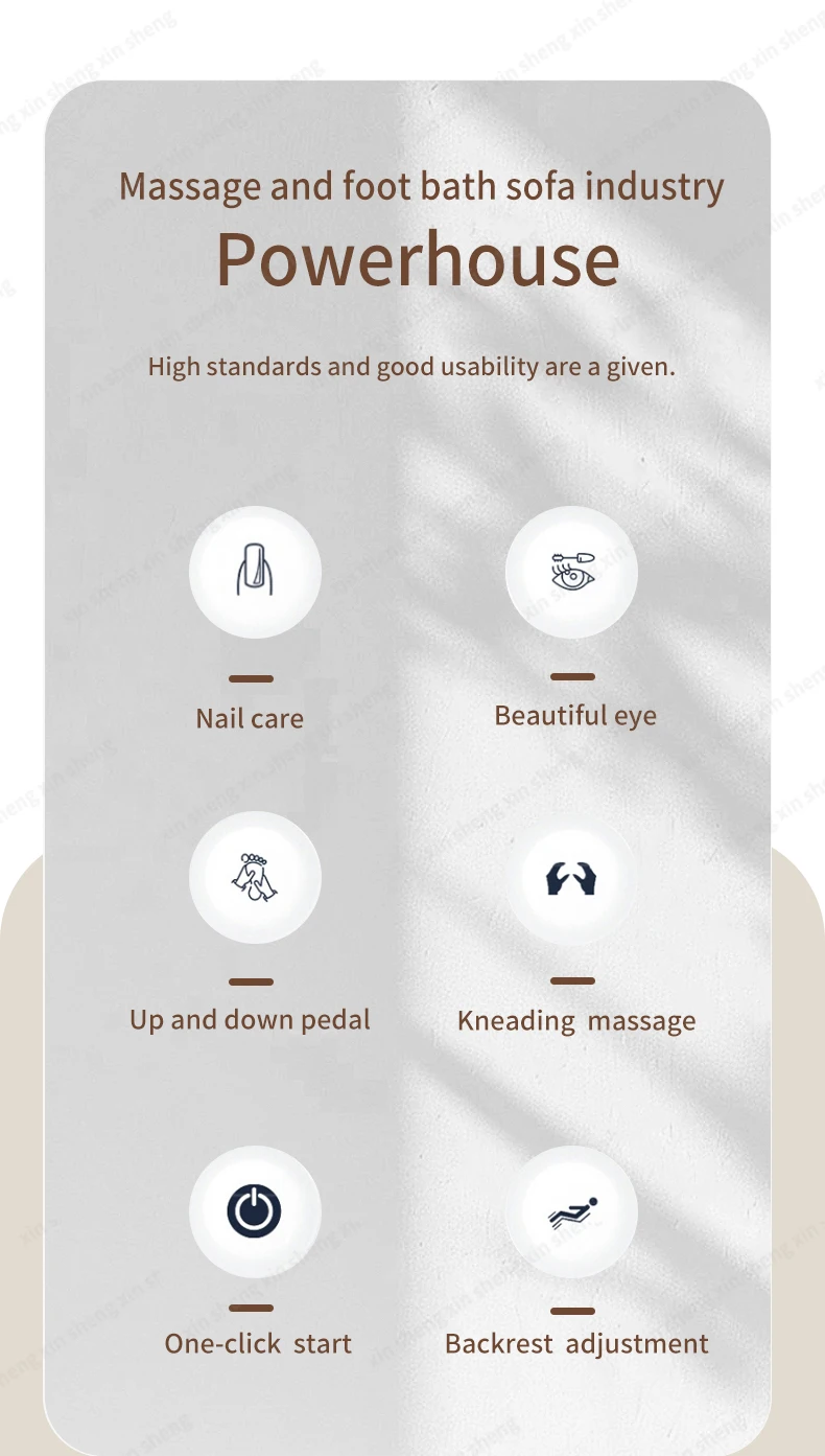 Nagelstudio-Fußmassage-Sofa, Automatischer Rückenmassagestuhl für Schönheitssalons und Friseursalons, SPA-Shop-Möbel Fabrik-Großhandel – Detail 4
