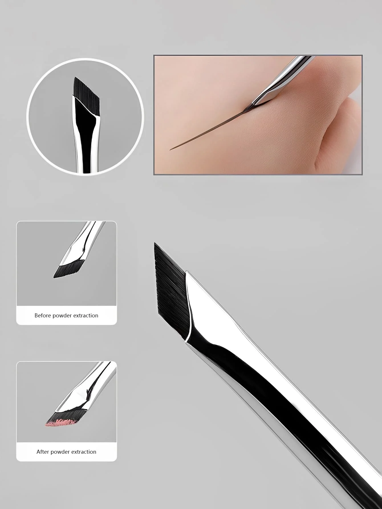 

1pc Upgrade Blade Eyeliner Ultra Thin Fine Angle Flat Eyebrow Under The Eyes Place Makeup Brush Precise Detail Brush