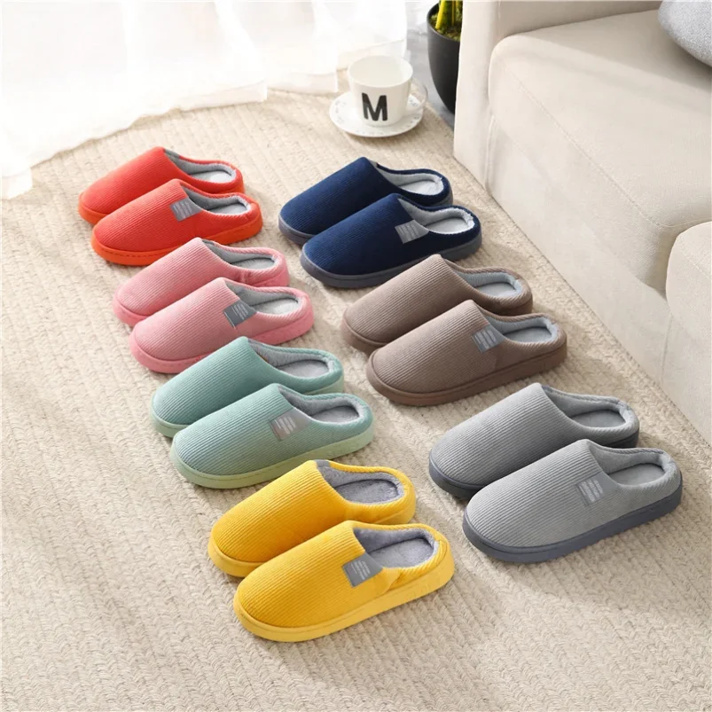 

Warm Slipper House Womens Female Winter Plush Cotton Anti Skid Indoor Fuzzy Non Slip Room Home Floor Shoes Male Men 2024 New