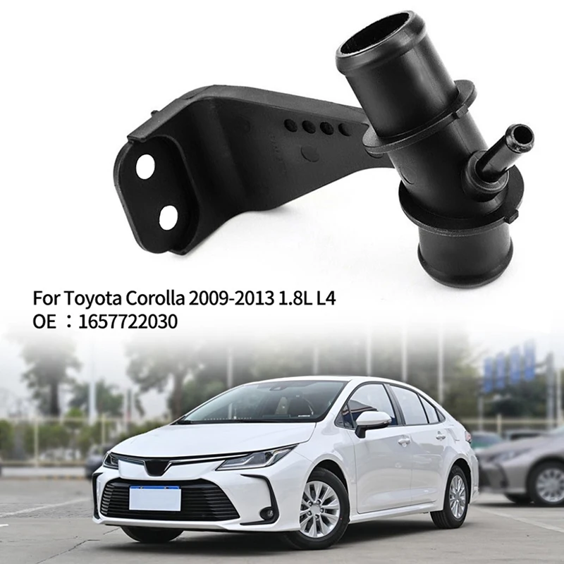 

New Coolant Hose Connector Pipe Adapter For Toyota Corolla 2009-2017 Black ABS 16577-22H02,16577-0T030,165770H010, 165770T030