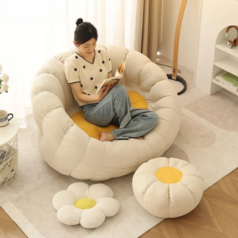 Sofá Puff para Sala de Estar, Sillón Reclinable Moderno, Sofás Puff para Dormitorio, Muebles de Diseño Nórdico