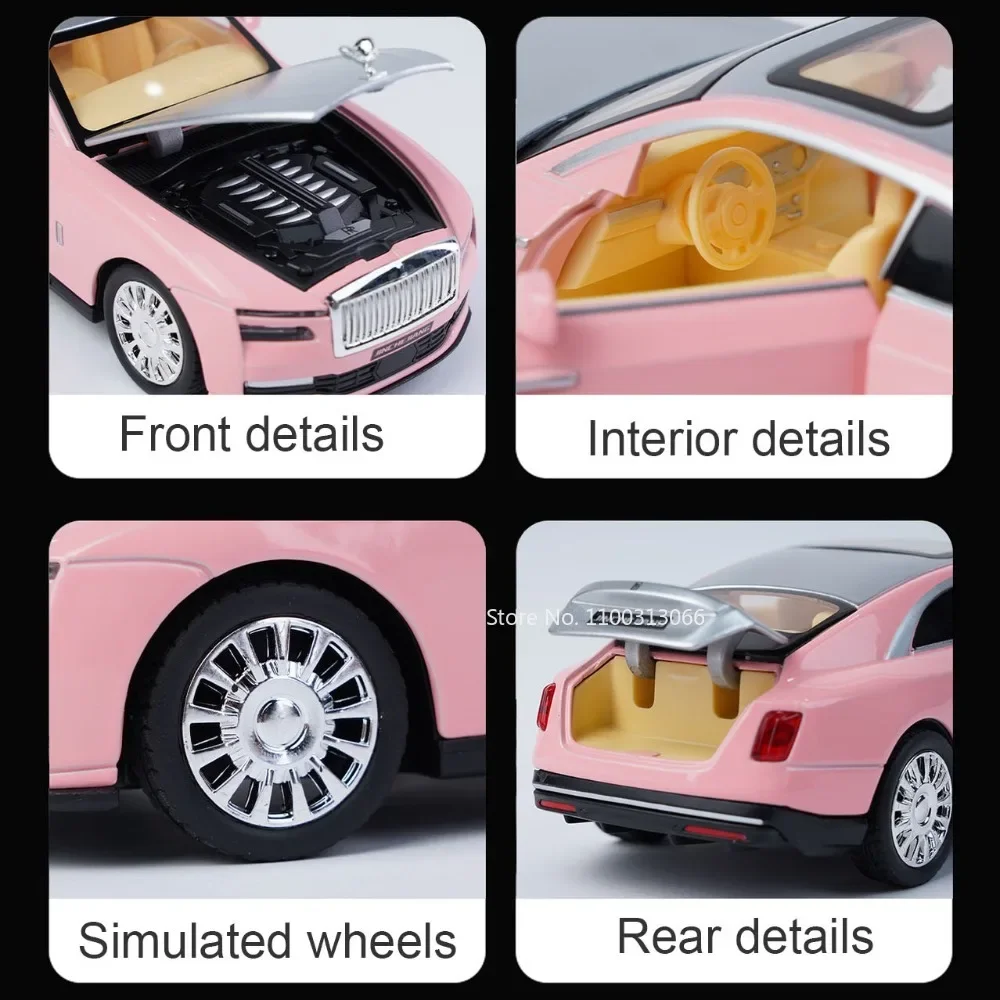 1:32 Rolls-Royce Spectre Alloy Car Model Toys Diecast Metal Models Toy Vehicle with Pull Back Function Vehicle for Children Gift