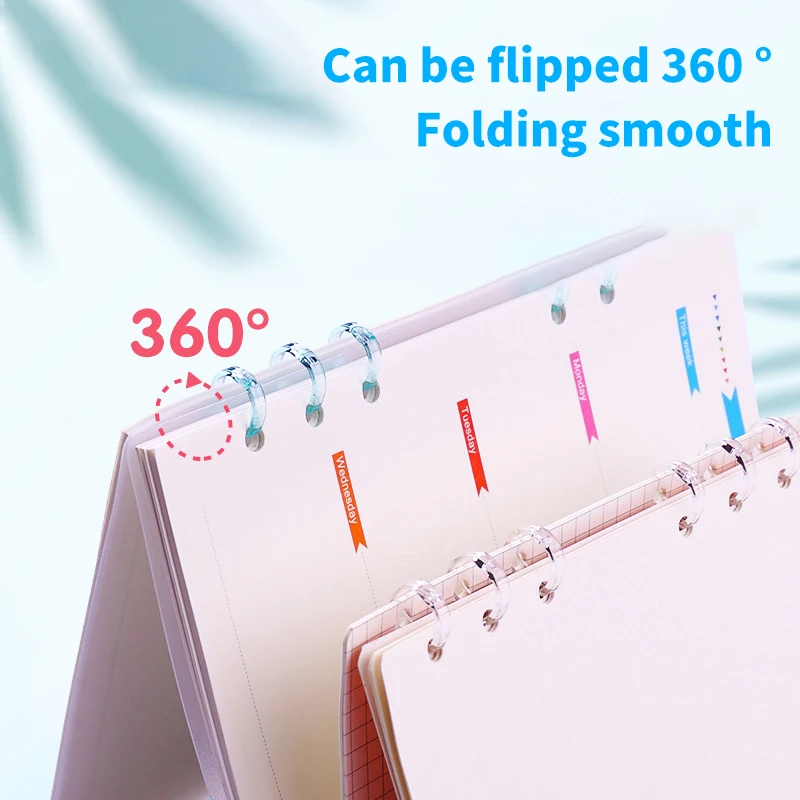 New 2Pcs Mini Loose Leaf Binder Clips 3 Rings Binding Ring Plastic Binder for Handmade Diary Book Scrapbook Note Book