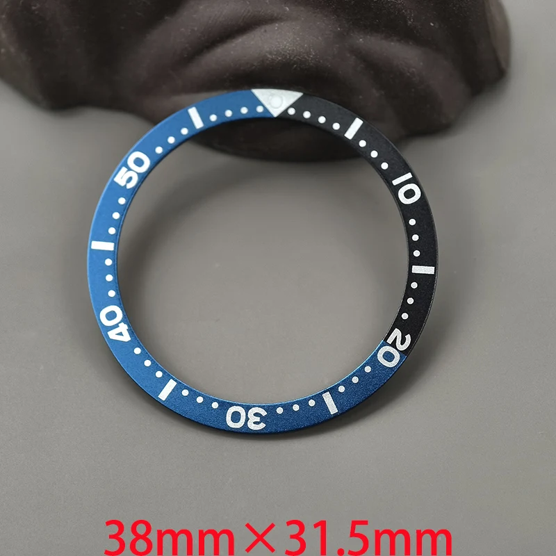 تخصيص 38 مللي متر x 31.5 مللي متر شقة الألومنيوم الحافة إدراج حلقة ل SRPD SKX007 SKX009 ساعة حافظة NH35 NH36 حركة الرجال ساعة تجديد جزء