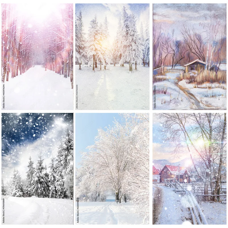 

ZHISUXI Winter Scenery Photography Background Forest Snowflake Landscape Travel Photo Backdrops Studio Props 22108 DJXJ-04