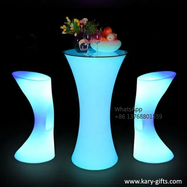 Party Wedding Event Bar 16 Color Remote Control PE Led High Bar Table