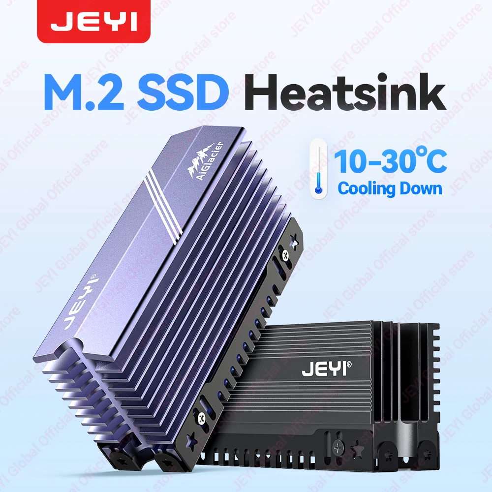 JEYI M.2 2280 NVMe NGFF SSD Heatsink - Heavy-Duty Aluminum Passive Convection Fin Heatsink for PC Coolers (Max 35℃ Decrease)