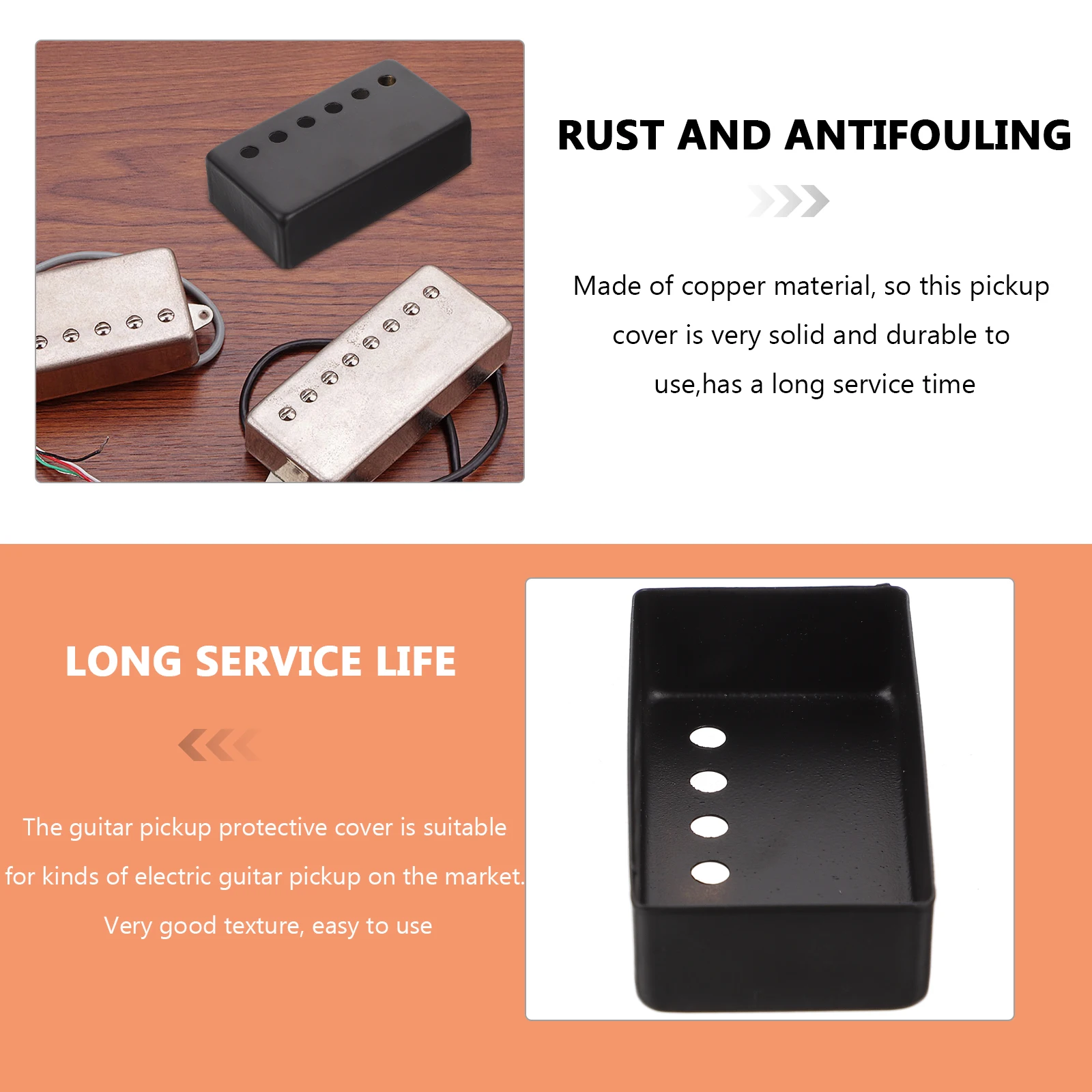

Pickup Cover Protective Electric Guitar Protection Metal Protector Copper Small Useful