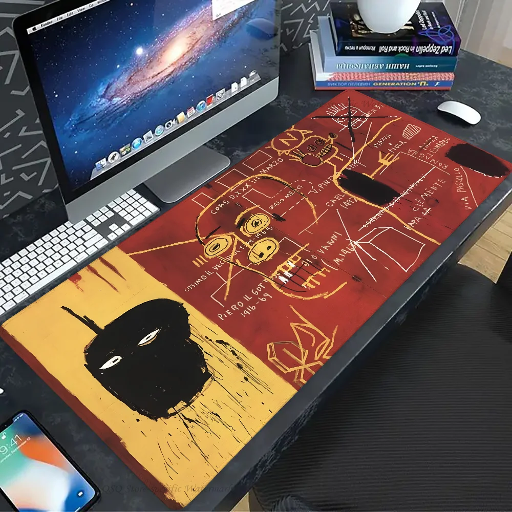 Imagem -05 - Grande Lockedge Gaming Mouse Pad Mesa Teclado de Computador Esteira de Mesa Art Mousepad J-jean-michel B-basquiat Engrossado