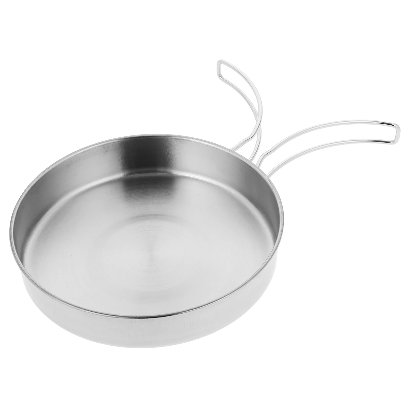 

Portable Mini Camping Cooking Utensils Stainless Steel Square Skillet Foldable Handle Nonstick Frying Pan Outdoor Cooker Hiking