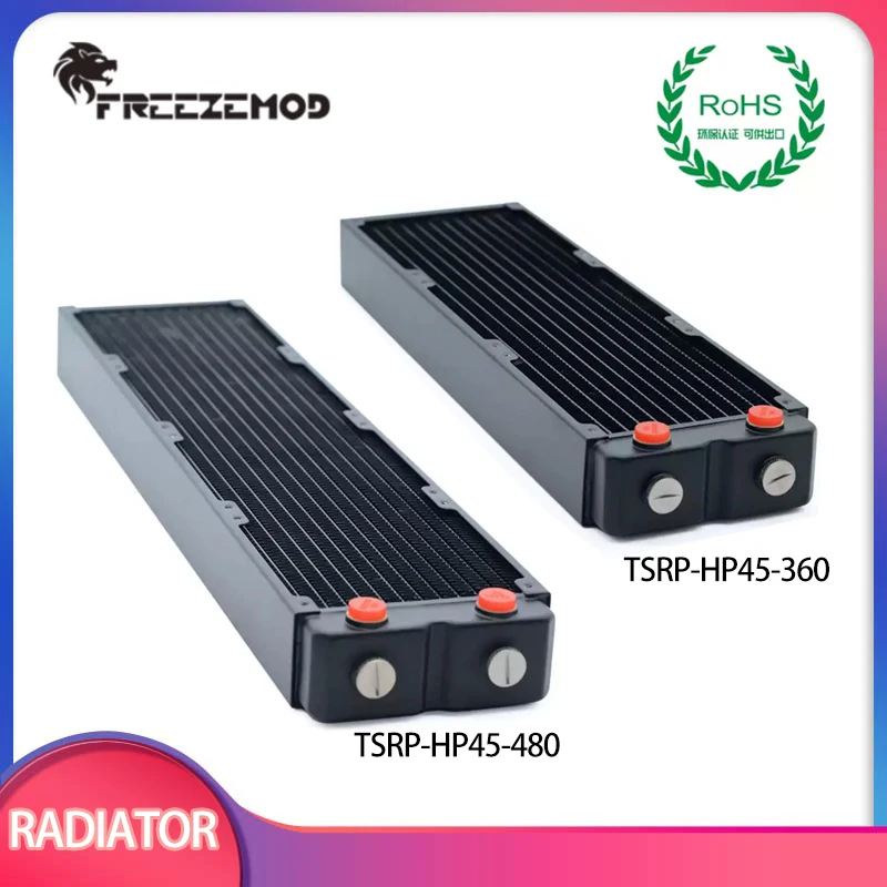 FREEZEMOD Computer Pc Water Cooler Copper Radiator Double Layers 45MM Thick Copper Fins G1/4 ROHS Certification TSRP-HP45-360