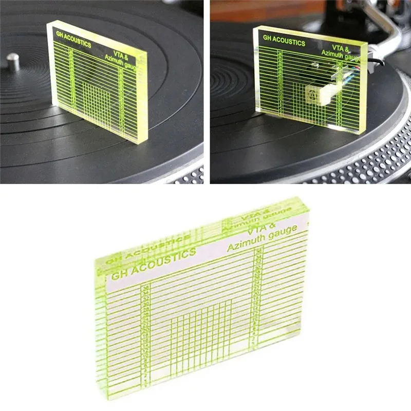 B63B-VTA Balance And Azimuth Adjustment Ruler Vinyl Record Player Measuring Phono Tonearm VTA/Cartridge Azimuth Ruler Durable
