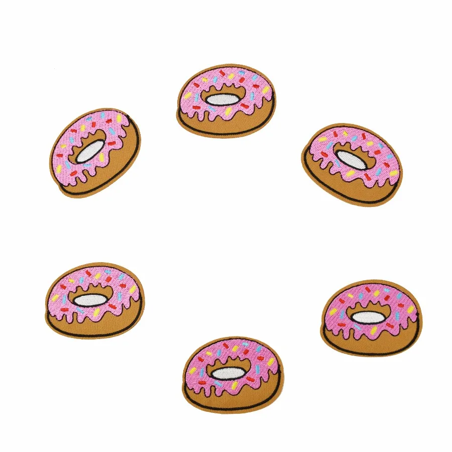 10 pcs Donuts patches badges for clothing iron embroidered patch applique iron sew on Diy patches sewing accessories for clothes