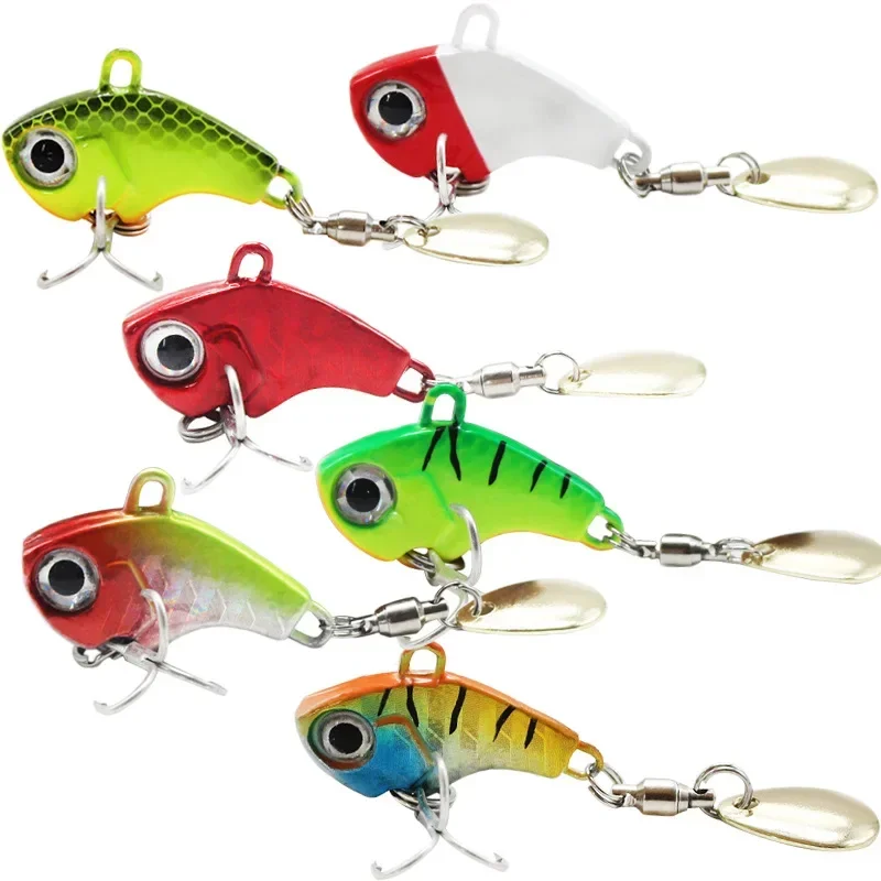 1Pcs VIB Fishing Lures Rotating Metal Vibration Bait Spinner Spoon Jigs Trout Winter Fishing Hard Baits Tackle Pesca