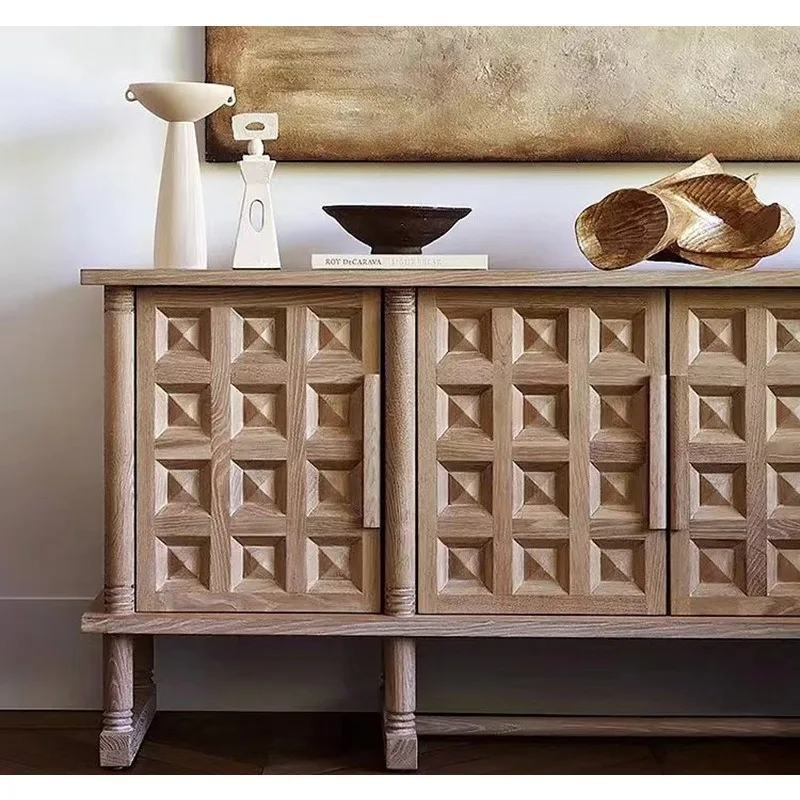 American French medieval retro restaurant living room hotel homestay model room dining side decorative cabinet