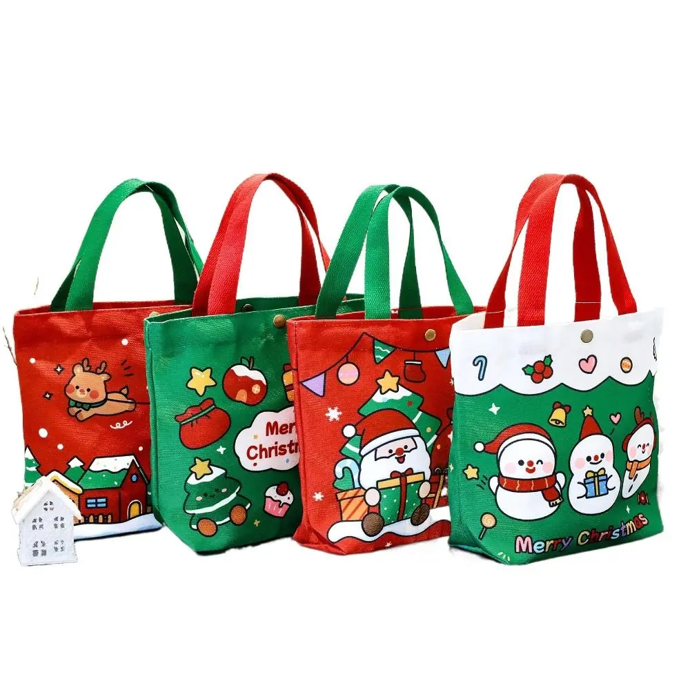 Fashion Christmas Storage Bag Large Capacity Casual Handbag Cartoon Pattern Candy Bag