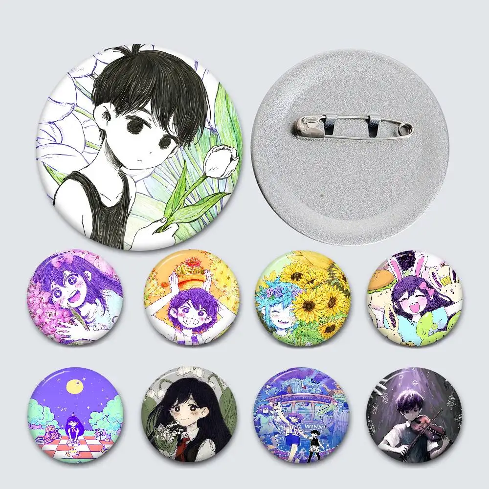 O-Omori Art 32/44/58mm Handmade Pin Round Funny Snap-in Brooches for Backpack Cothes Accessories Badge Hat Decoration