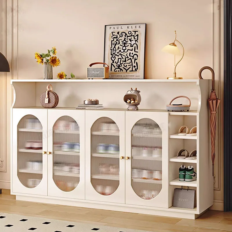 شفافة المدخل رف الأحذية النعال مدخل قاعة الفضاء توفير رف الأحذية خزانة عرض Archivadores صانعي الأحذية الأثاث #3