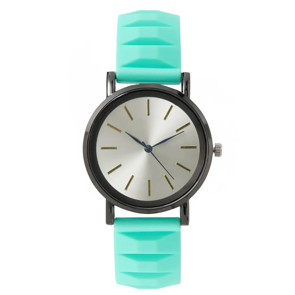 Simple Blue Studs Ladies Dress Quartz Watch Fashion 2023 New Silicone Stripes Women Brands Clocks Wristwatches